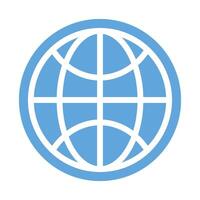 Earth Icon in Internet Web Browser. vector