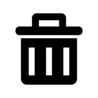 Simple small trash can icon. vector