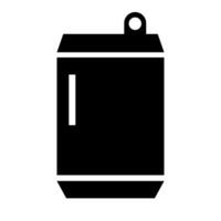 Aluminum can silhouette icon with lid open. vector