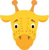 Giraffe face in cartoon style for children. Animal Faces illustration Series vector