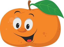 Fruits Characters Collection. illustration of a funny and smiling tangerine character. vector