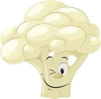 Vegetables Characters Collection. illustration of a funny and smiling cauliflower in cartoon style. vector