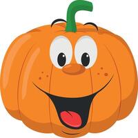 Vegetables Characters Collection. illustration of a funny and smiling pumpkin in cartoon style. vector