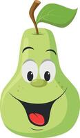 Fruits Characters Collection. illustration of a funny and smiling pear character. vector