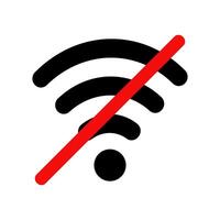 No Wi-Fi or radio connection. Internet connection not available. vector