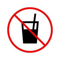 No drink allowed. Straw and drink cup icon. vector