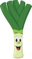 Vegetables Characters Collection. illustration of a funny and smiling leek in cartoon style. vector