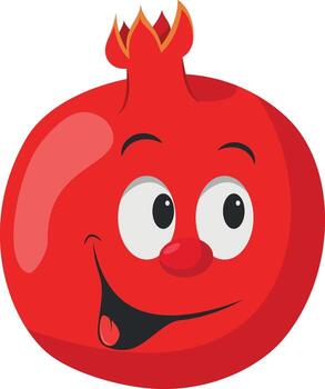 Fruits Characters Collection. illustration of a funny and smiling pomegranate character. vector