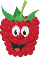 Fruits Characters Collection. illustration of a funny and smiling raspberry character. vector