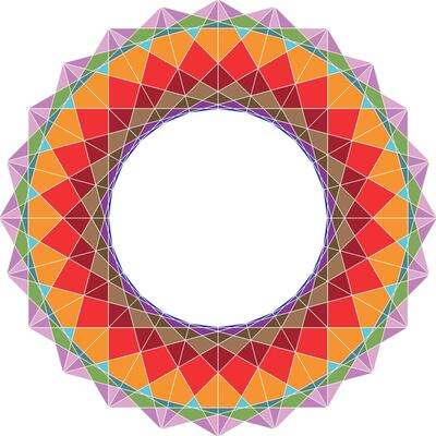 Colorful geometrical figure from Sacred Geometry elements. Illustration.