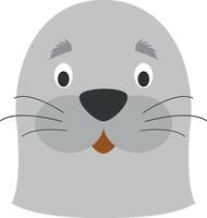 Seal face in cartoon style for children. Animal Faces illustration Series vector