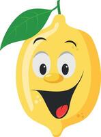 Fruits Characters Collection. illustration of a funny and smiling lemon character. vector