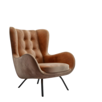 AI generated a chair with a brown upholstered seat and black legs png