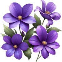 ai généré réaliste violet fleur png