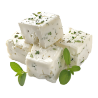 3d renderen van een Duitsland feta wit kaas Aan transparant achtergrond png