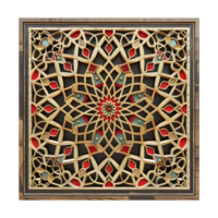 3D Rendering of a Wooden Stylish Frame on Transparent Background png