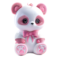 3D Rendering of a Pink Teddy Bear on Transparent Background png