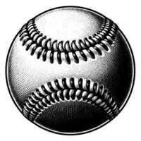 black and white illustration of a single Baseball vector