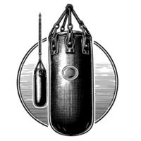 Black and white illustration of a Punching Bag vector