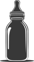 silhouette baby bottle full black color only vector