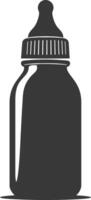 silhouette baby bottle full black color only vector