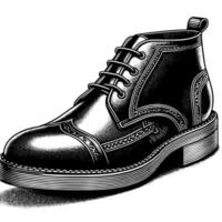 Black and white illustration of a pair of male Leather Shoes vector