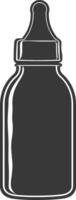 silhouette baby bottle full black color only vector