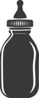 silhouette baby bottle full black color only vector