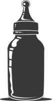 silhouette baby bottle full black color only vector