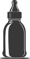 silhouette baby bottle full black color only vector