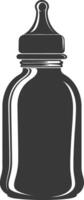 silhouette baby bottle full black color only vector