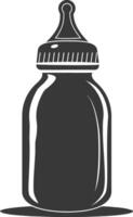 silhouette baby bottle full black color only vector