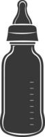 silhouette baby bottle full black color only vector