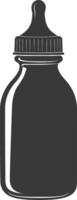 silhouette baby bottle full black color only vector