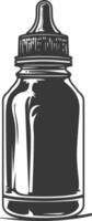 silhouette baby bottle full black color only vector