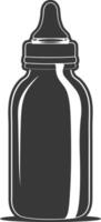 silueta bebé botella lleno negro color solamente vector