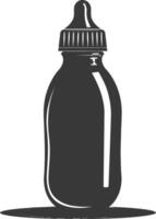 silhouette baby bottle full black color only vector