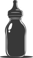 silhouette baby bottle full black color only vector