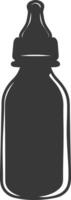 silhouette baby bottle full black color only vector