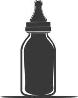 silhouette baby bottle full black color only vector