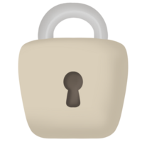 Metal button with lock icon for secure access illustration png