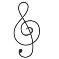 White Background Treble Clef in 3D Silver Art png