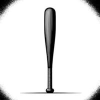 Black and white illustration of a single baseball bat vector