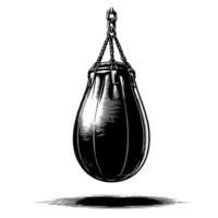 Black and white illustration of a Punching Bag vector