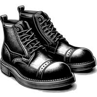 Black and white illustration of a pair of male Leather Shoes vector