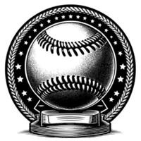 black and white illustration of a single Baseball vector