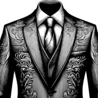 negro y blanco ilustración de un par de masculino negocio traje vector