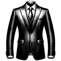 negro y blanco ilustración de un par de masculino negocio traje vector