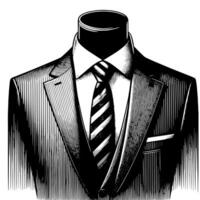 Black and white illustration of a pair of male Business Suit vector