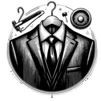 negro y blanco ilustración de un par de masculino negocio traje vector